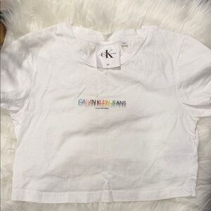 Calvin Klein Kids White Tee with Colorful Logo 2 x 10